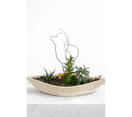 Wooden Boat Planter