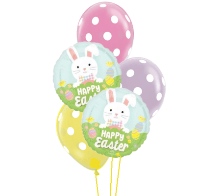 Happy Easter Bunny Bliss Classic Confetti Balloon Bouquet