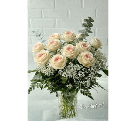 Blush Roses in a Vase