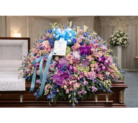 Heavenly Pastel Tribute Casket Spray