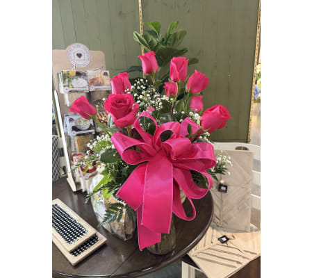 Dozen Hot Pink Roses