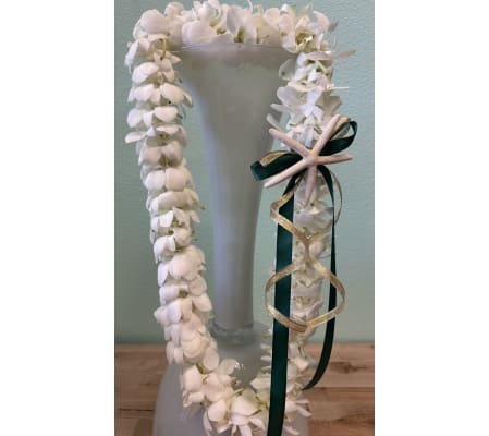 Graduation Lei - White Double Orchid