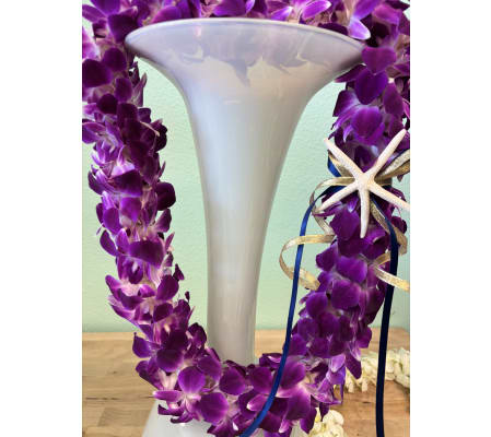 Graduation Lei - Purple Double Orchid