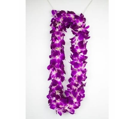Purple Double Orchid Lei 