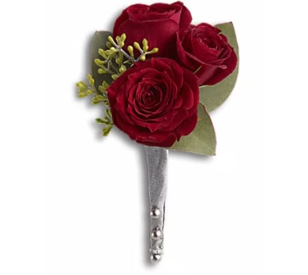 King's Red Rose Boutonniere