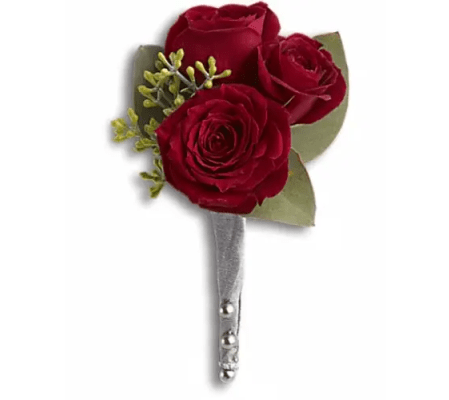 King's Red Rose Boutonniere