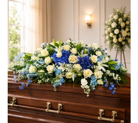 Gentle Grace Floral Harmony Casket Arrangement