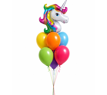 Rainbow Unicorn Awesome Balloon Bouquet