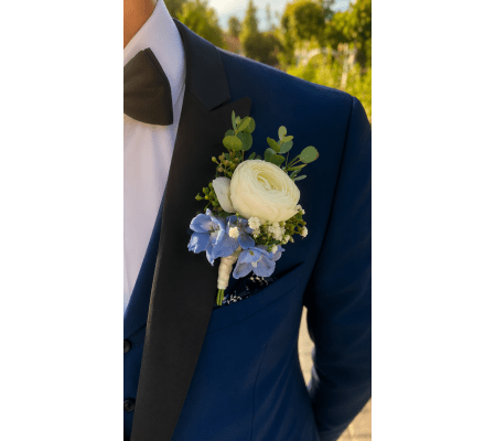 Blue Whisper Boutonniere