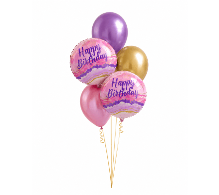 Watercolour Marble Birthday Classic Balloon Bouquet