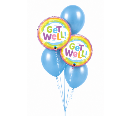 Get Well Rainbow Classic Balloon Bouquet