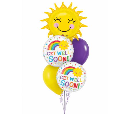 Sunshine Get Well Happy Sun Cheerful Balloon Bouquet
