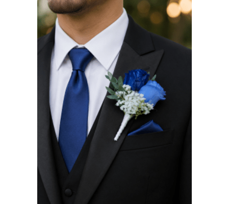 Blue Elegance Boutonniere