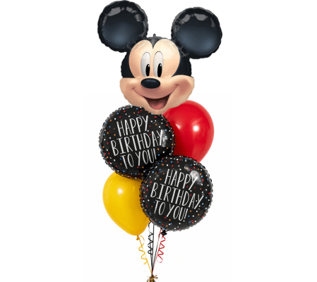 Mickey Mouse Satin Dot Birthday Cheerful Balloon Bouquet