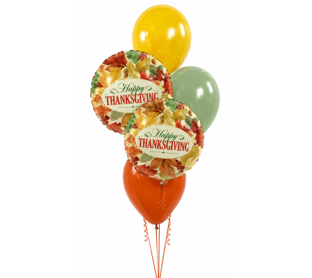 Happy Thanksgiving Elegant Leaves Colourful Classic Balloon Bouqu