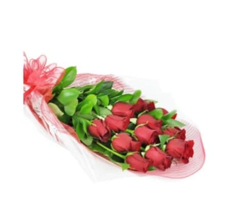 Perfectly Wrapped Red Roses