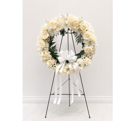 Serene White Sympathy Wreath (26