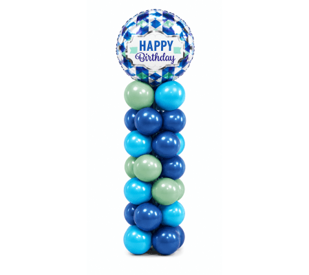 Birthday Tie Pattern Mini Balloon Column