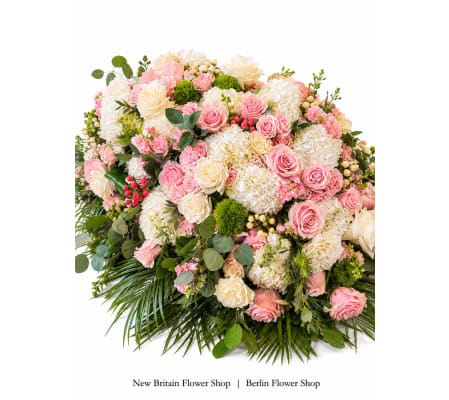 Blushing Elegance Casket Spray