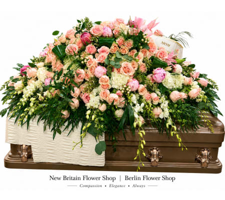Peach Blossom Casket Spray