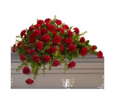 Blooming Red Roses Casket Spray