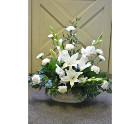 Gladiola White Floor Basket