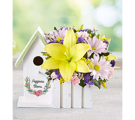 Happiness Blooms™ Birdhouse - Yellow