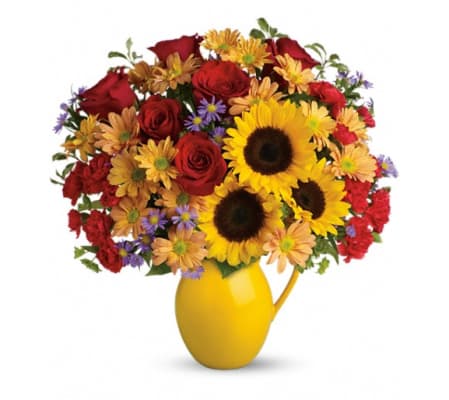Teleflora's Sunny Day Pitcher of Joy