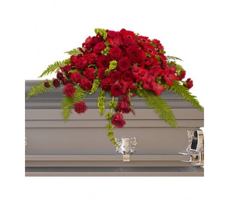 Red Rose Sanctuary Casket Spray