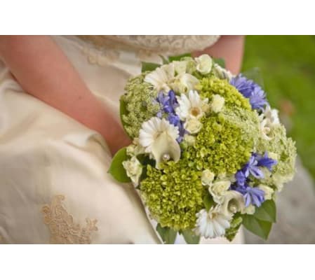 Violet and Green Bridal Bouquet