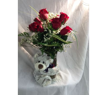 Cuddly Big Bear Hug Vase