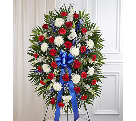 Red, White & Blue Sympathy Standing Spray