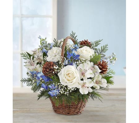 Winter Wishes in Willow Basket
