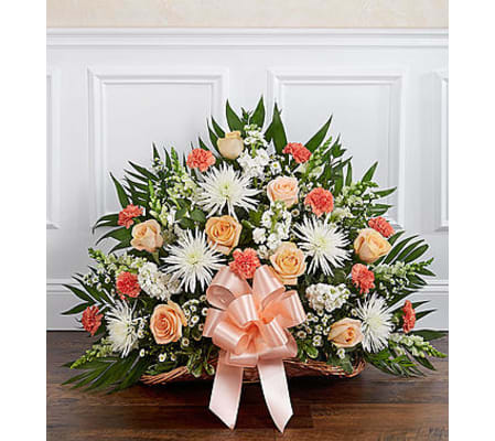 Thoughts and Prayers™ Peach, Orange & White Fireside Basket
