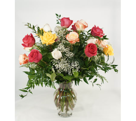 Romantic Mixed Roses Arrangement