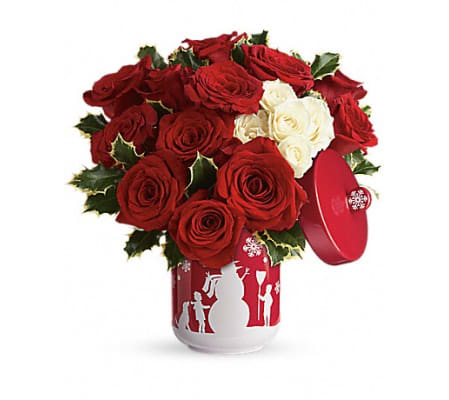 Teleflora's Roses And Holly Bouquet
