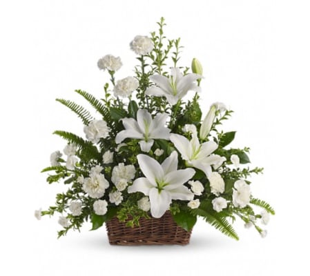 Peaceful White Lilies Basket