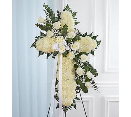 Peace and Prayers™ Standing Cross - White