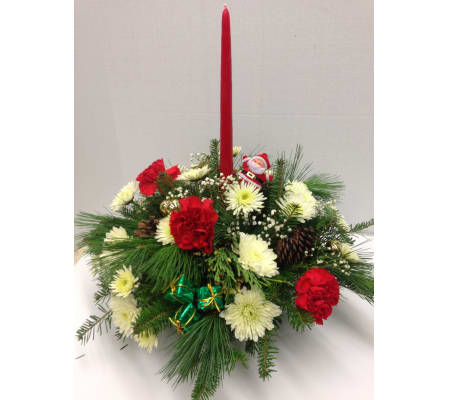Merritts Single Candle centerpiece 