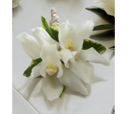 The FTD® White Mini Cymbidium Boutonnier