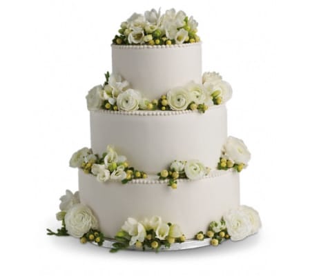 Freesia and Ranunculus Cake Decoration