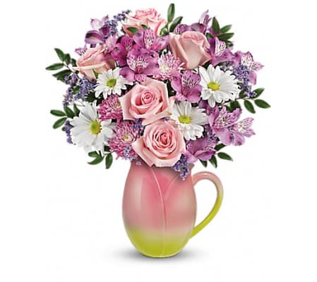 Teleflora's Spring Tulip Pitcher Bouquet