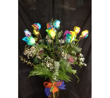 Dozen Rainbow Roses