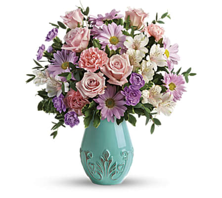 Teleflora's Blushing Aqua Bouquet