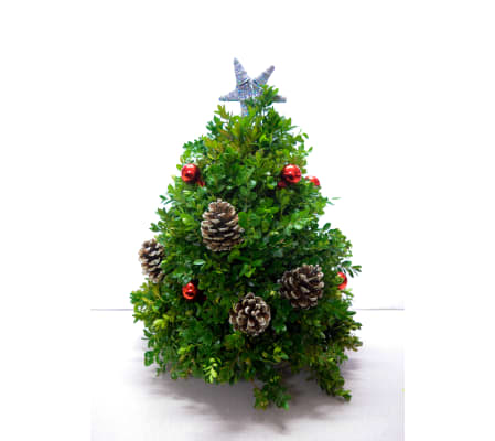 Decorated Boxwood Christmas Tree