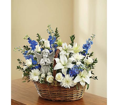 Heavenly Angel™ Blue and White Basket