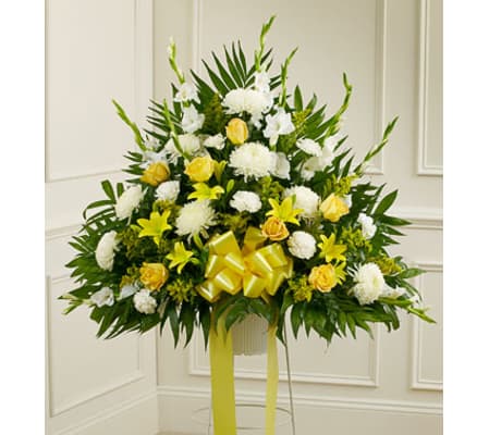 Heartfelt Sympathies Yellow Basket