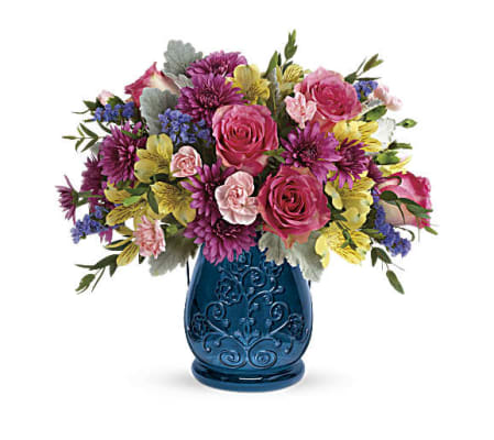 Teleflora's Burst Of Blue Bouquet