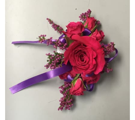 hot pink corsage