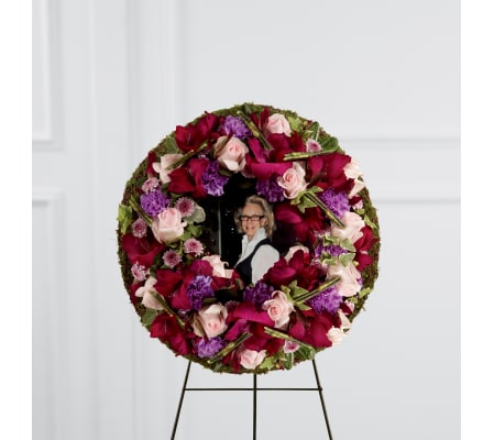 The FTD® Eternity™ Standing Easel with Pink and Red
